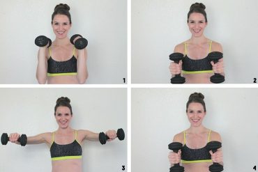 Hammer curls to reverse fly for buff lady arms!
