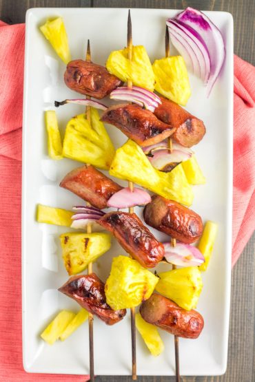 Hawaiian hot dog skewers - a simple and fun summer grill idea